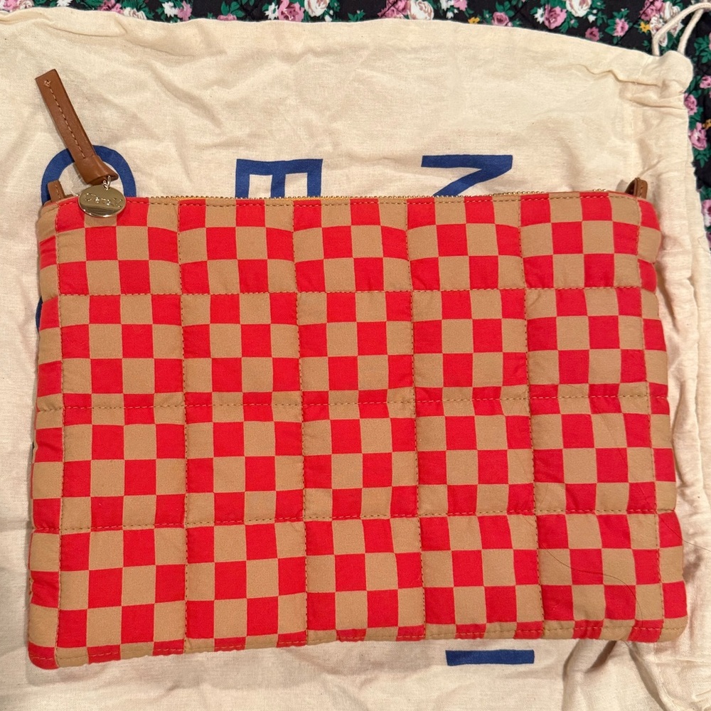 CLARE V. FLAT CLUTCH WITH TABS - POPPY/KHAKI QUILTED
CHECKER - NWT - Picture 7 of 9